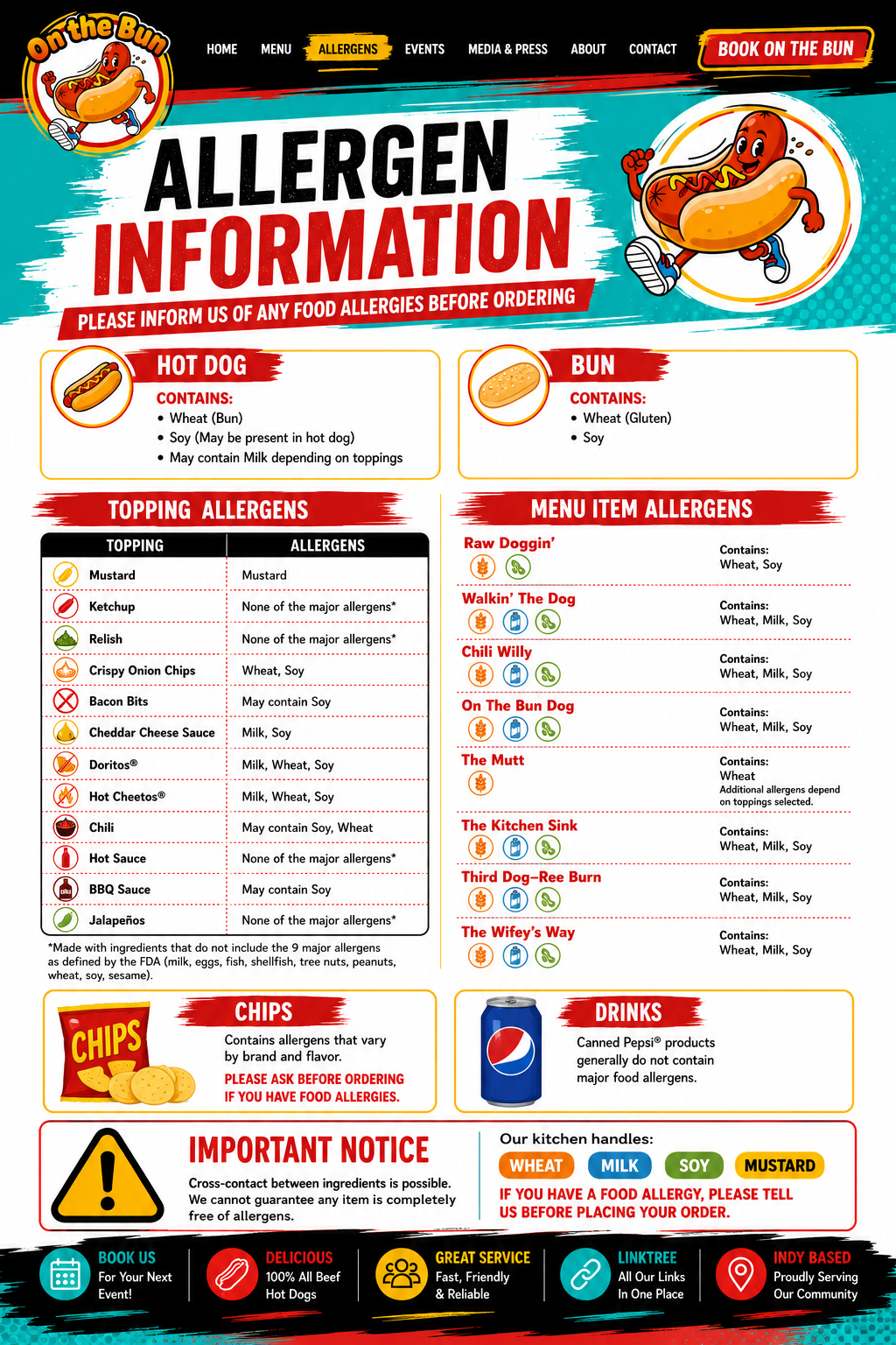 On the Bun allergen information poster